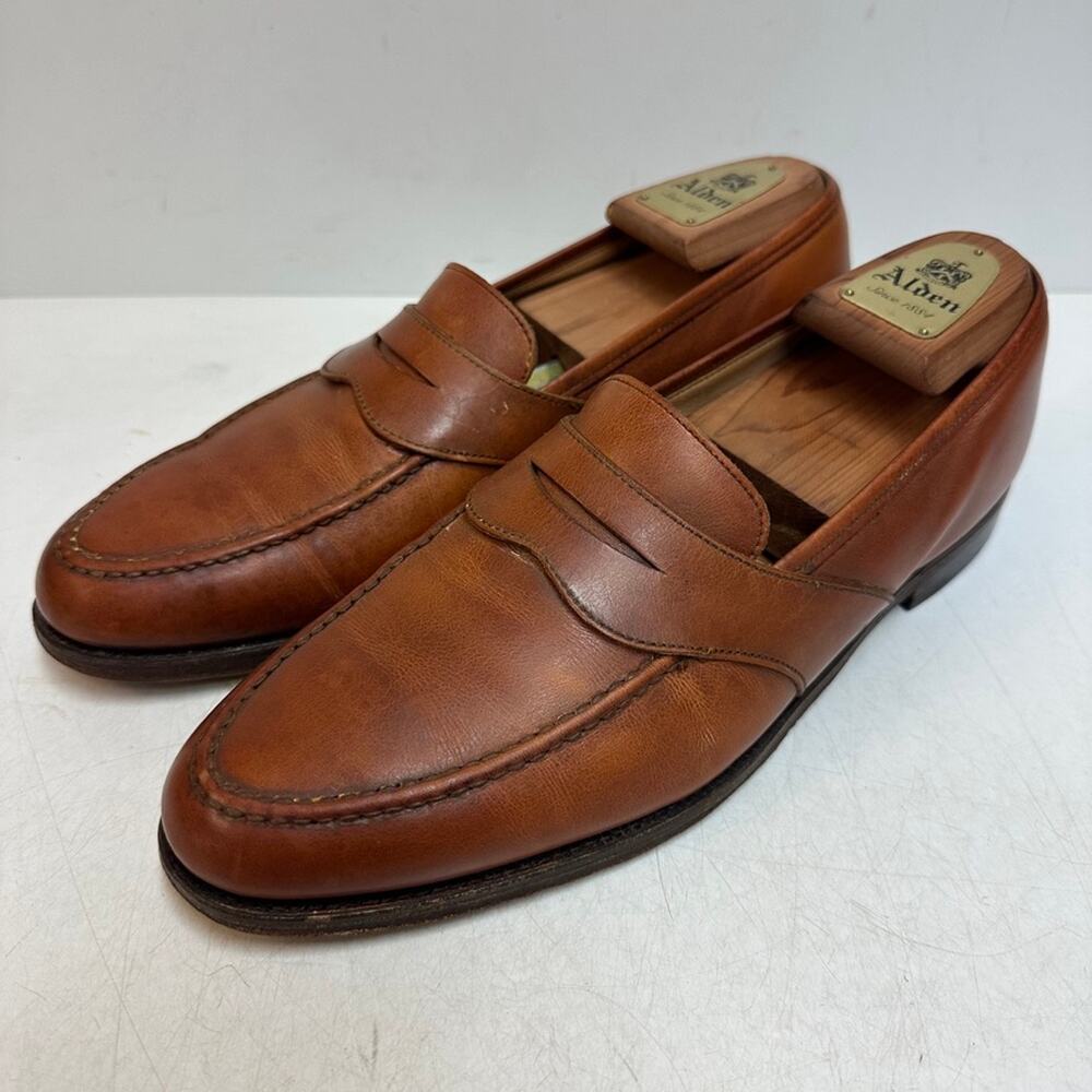 RESOLED Crockett & Jones x Brooks Brothers Penny Loafers Tan Made England 9.5 D